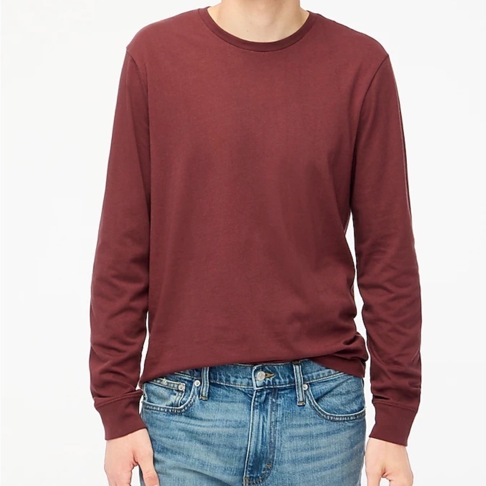 J crew deep sangria Long-sleeve jersey tee